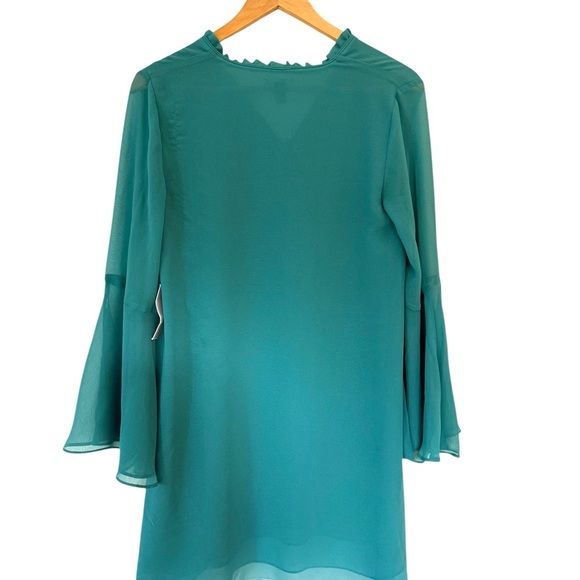 Chelsea28 Teal Tunic with Flared Sleeves - Picture 3 of 11